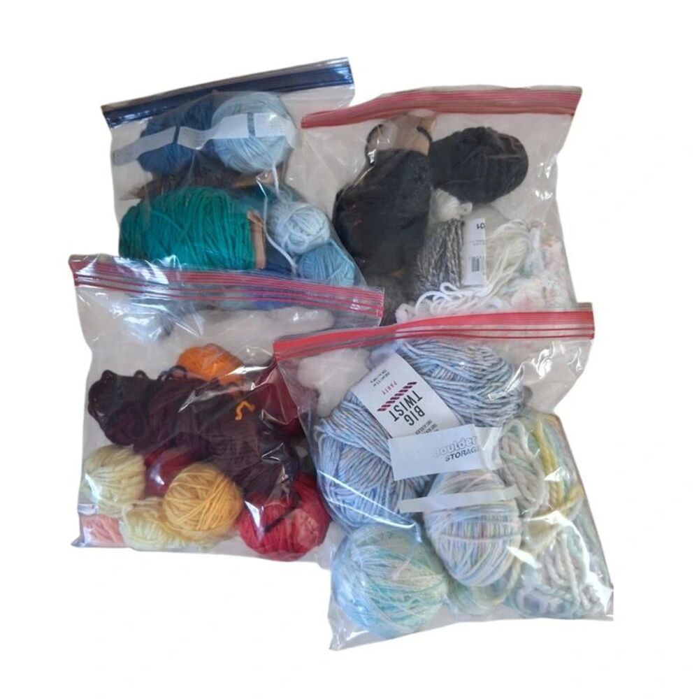 Bundle Of Assorted Weights Colorful Multicolored Balls of Knitting Crochet Yarn